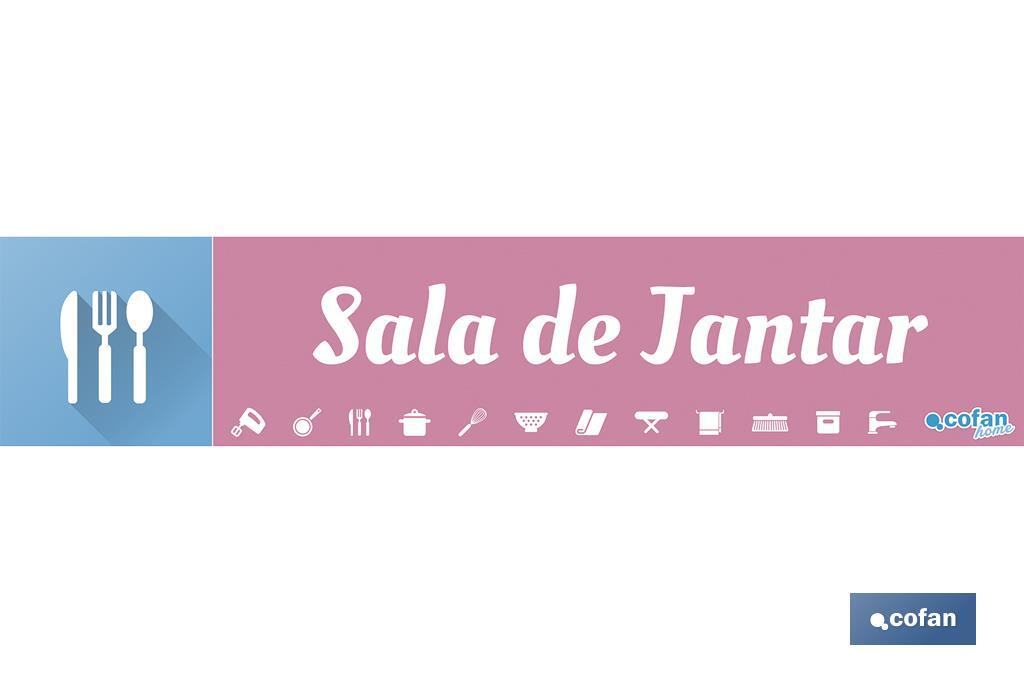 SEÑALETICA IMANTADA PORTUGUES PARA EXPOSITOR 975 X 200 MM - SALA DE JANTAR
